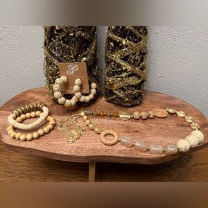 Pura Vida Gold and Beige Bracelet Set